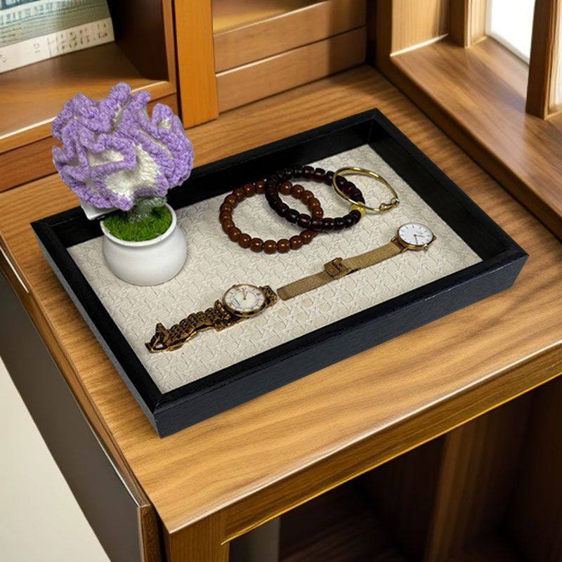 木质托盘轻奢饰品收纳戒指项链托盘皮革竹绿色复古桌面展示货盘,淘宝优惠券,粉丝福利购,淘宝优惠卷