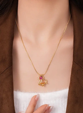 爱心锆石葫芦缠绕灵蛇项链新中式复古锁骨链轻奢高级感项饰女