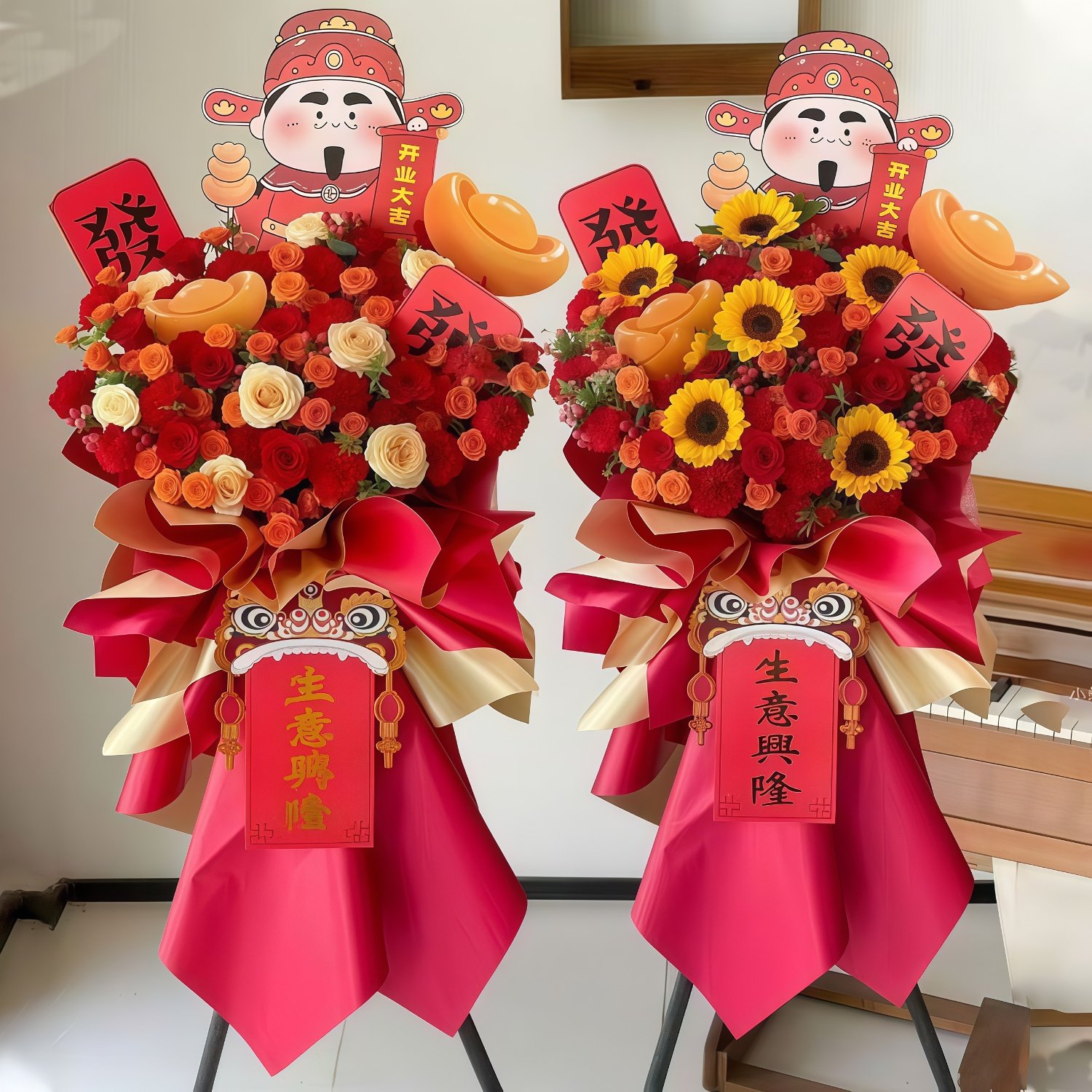 花篮开业同城鲜花配送（买一送一）演出乔迁开业花篮鲜花速递,淘宝优惠券,粉丝福利购,淘宝优惠卷