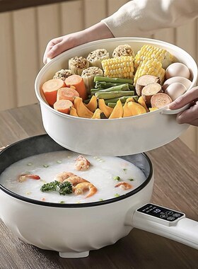 德国智能电炒锅炒菜多功能电热杯电煮锅家用煎R炒蒸不粘锅电热火