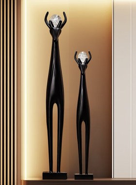 艺术鹿大摆件入户玄关旺宅家居装饰客厅电视柜P瘦细长竖高级工艺