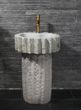 老石槽洗手盆石头水槽洗手池圆形户外庭院水盆洗衣槽拖把池室外