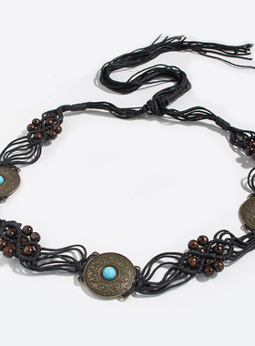 裙子腰带小众设计绳配连衣裙