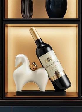 马上有钱红酒架摆件高档大