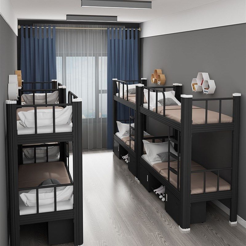 广州员工上下铺钢架床学生宿舍公寓双层床高低床铁艺铁架床工地床,淘宝优惠券,粉丝福利购,淘宝优惠卷