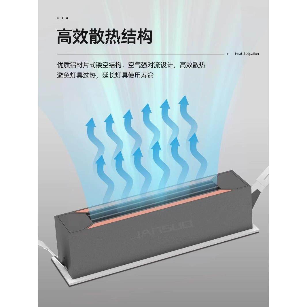 新款LED格栅灯线形灯嵌入式长条射灯办公会议室COB射灯无主灯照明,淘宝优惠券,粉丝福利购,淘宝优惠卷