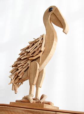 纯手工实木巨嘴鸟饰品，客厅电视柜饰品，桌面家居装饰工艺创意