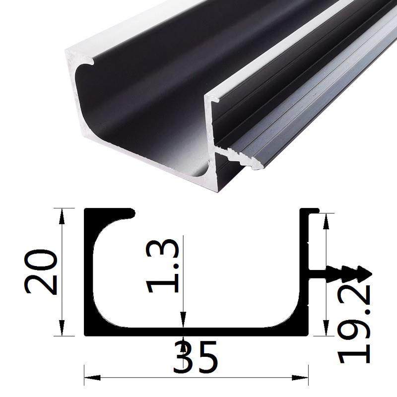 高档橱柜抽屉G型铝合金免拉手18开槽加厚1.3嵌入式衣柜门隐形拉手 - 图3