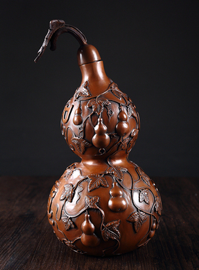 纯手工紫铜葫芦摆件紫铜葫芦家居装饰J品客厅办公室工艺品摆件