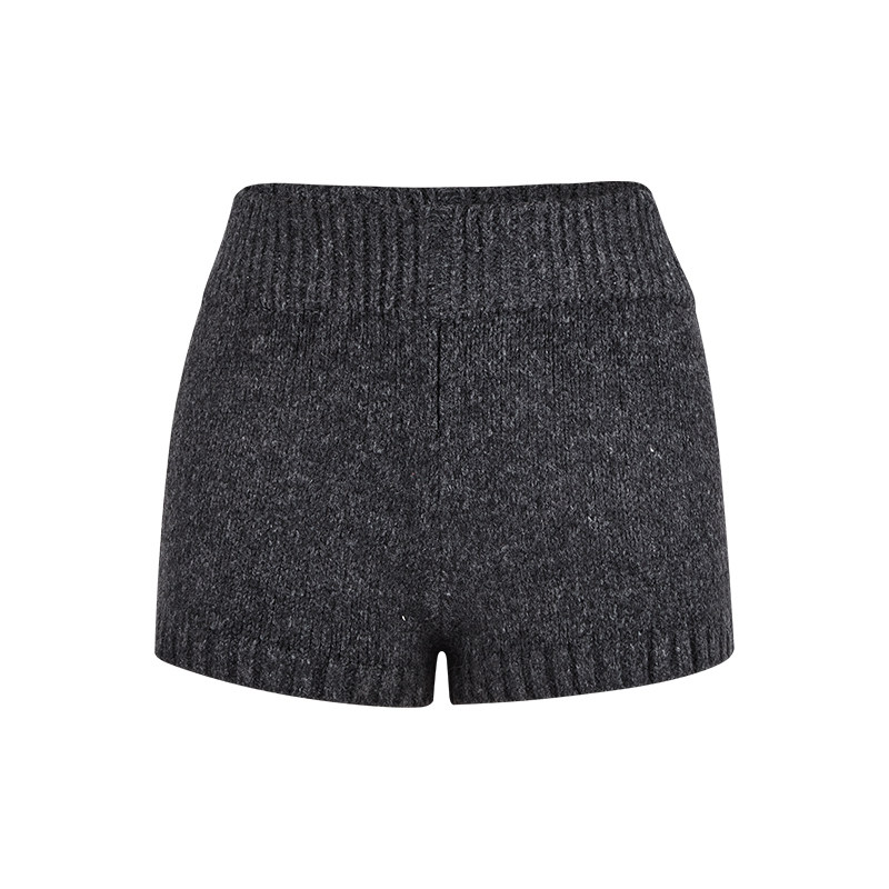 MosesQueen魔西女王灰色针织短裤女秋冬外穿直筒宽松阔腿休闲靴裤,淘宝优惠券,粉丝福利购,淘宝优惠卷