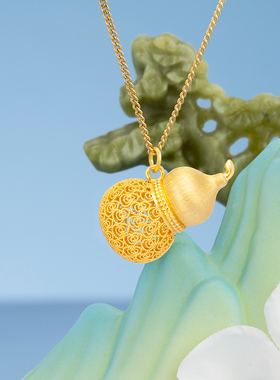 茉奢福禄绵延吊坠金色高级感