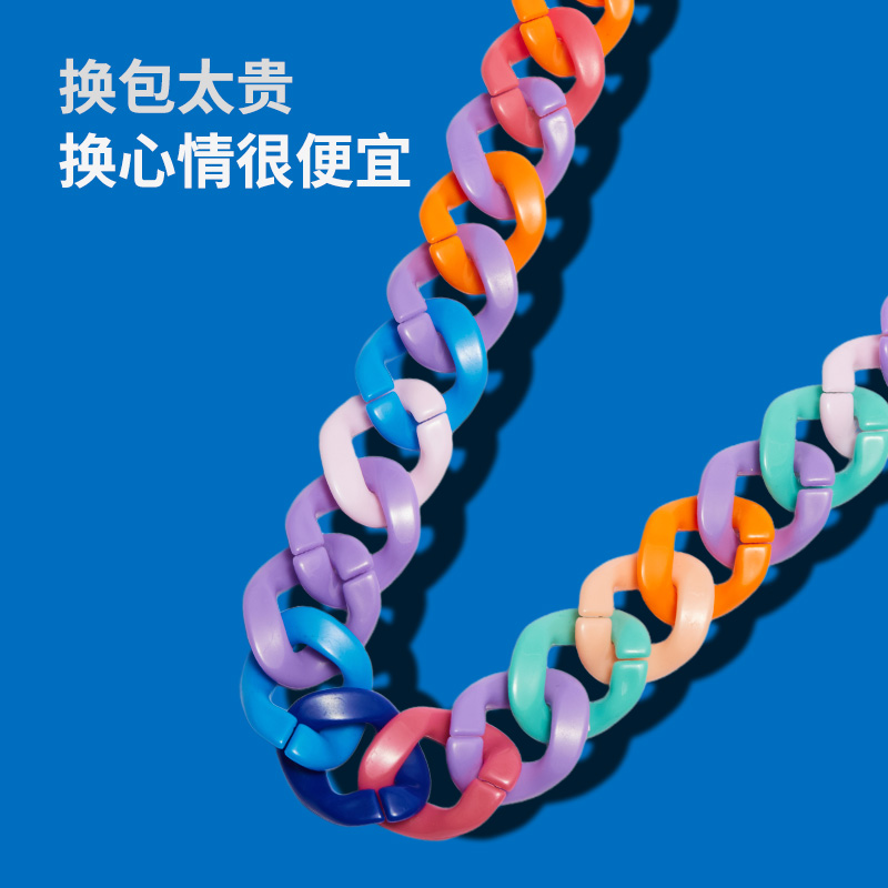 MYTIMELAB摩太潮玩多巴胺链条书包挂件背带时尚配饰包包链亚克力 - 图0