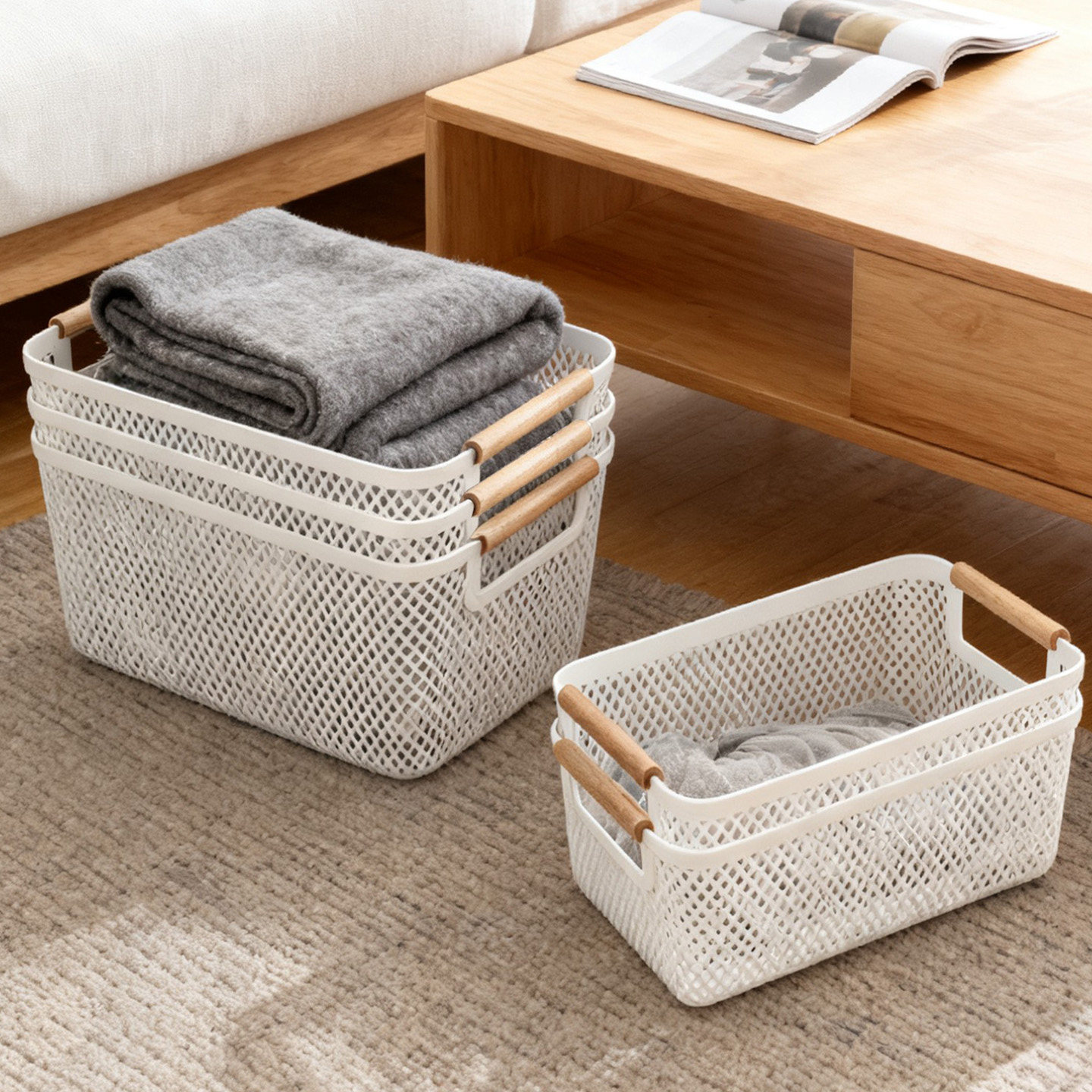 收纳篮大容量零食筐桌面整理分装篮多功能杂物置物篮子零食收纳筐,淘宝优惠券,粉丝福利购,淘宝优惠卷