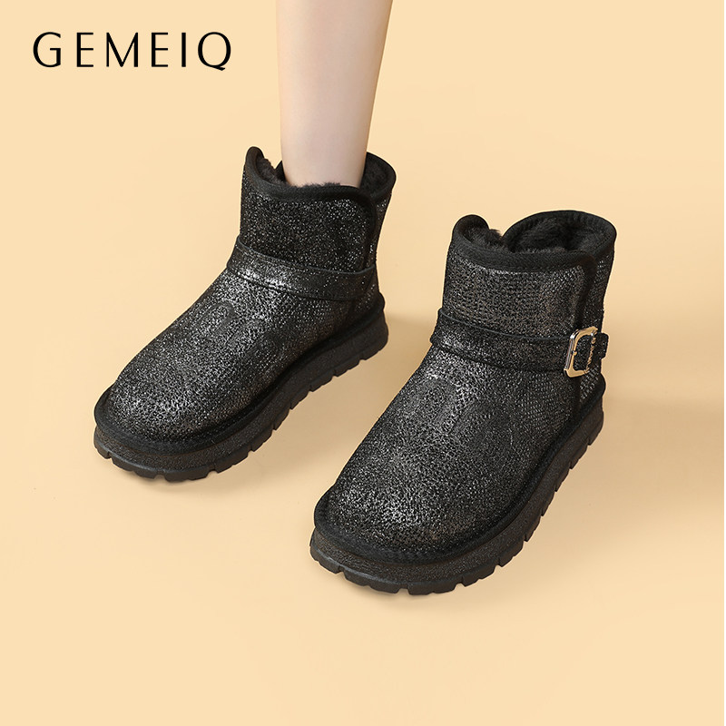 戈美其雪地靴冬季加绒加厚棉靴经典套筒短靴外穿保暖防水短筒女靴,淘宝优惠券,粉丝福利购,淘宝优惠卷