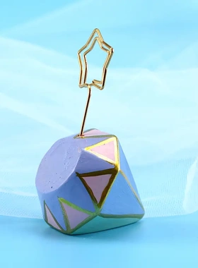 创意蓝色海洋贝壳鲸鱼照片夹创意桌面留言小便签夹座名片