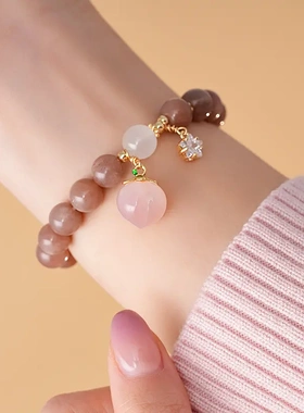 天然玉骨石锆石水吊坠手链轻奢高级感简约时尚手串新款手饰女