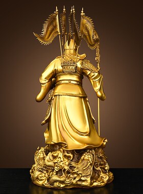 黄铜九龙关公铜像武财神摆件x铜关二爷家居旺铺乔迁开业工艺礼品