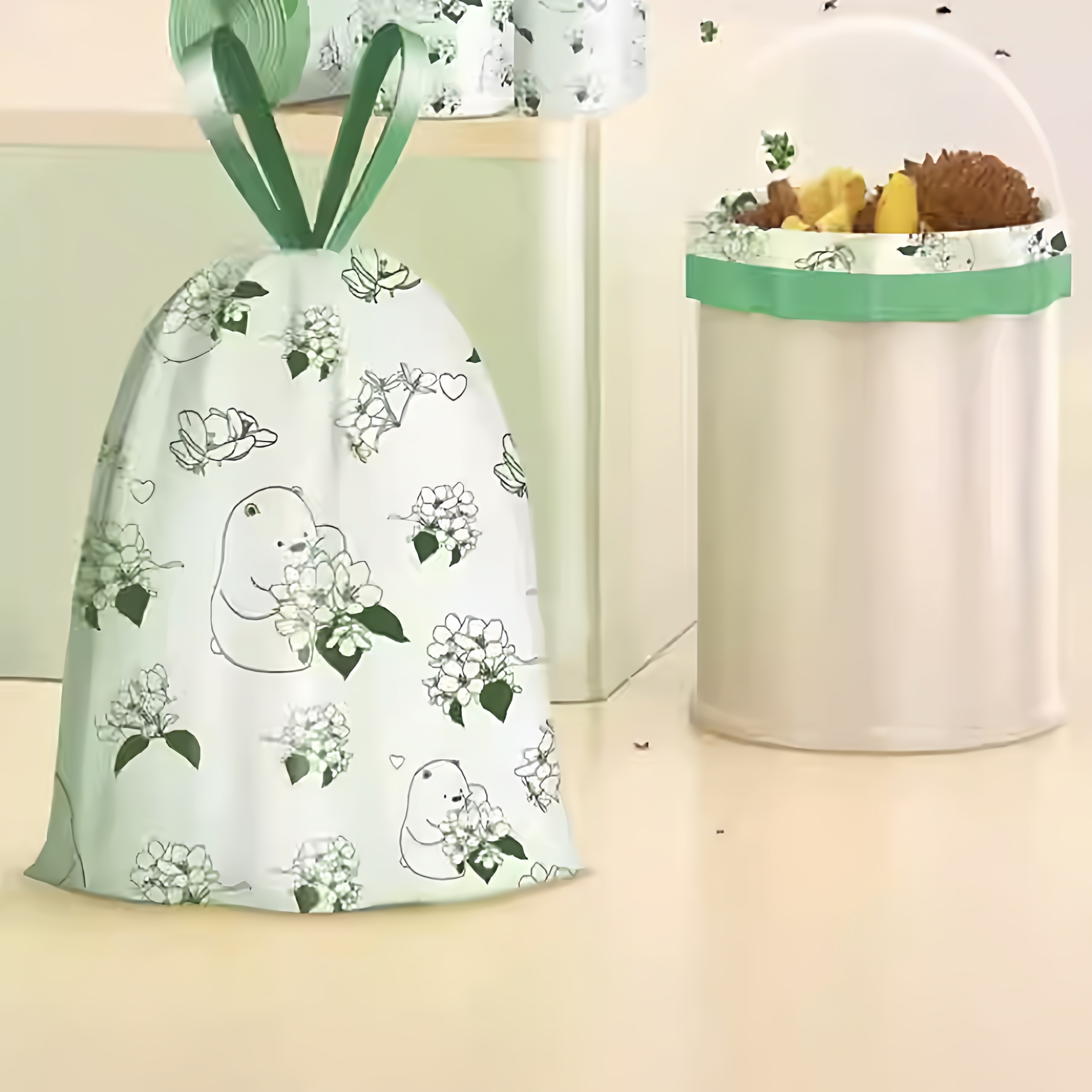 印花抽绳垃圾袋家用客厅手提式塑料袋宿舍拉级袋