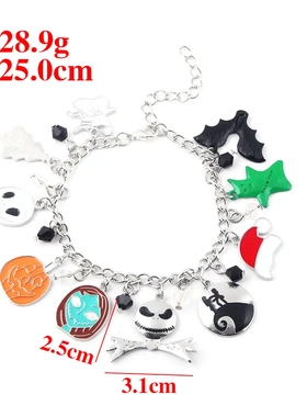 圣诞夜惊魂 骷髅头南瓜巫女圣诞帽组合手链 万圣节wish