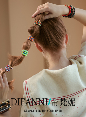DIFANNI/帝梵妮加厚加粗专属金色标头绳不伤发扎马尾扎头发圈发绳