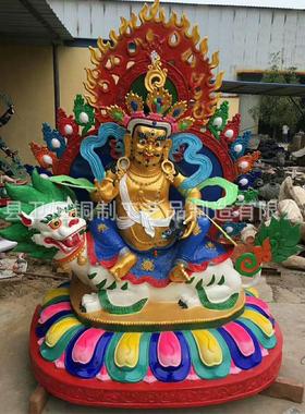 大型纯铜大威德金刚佛像彩绘六臂玛哈嘎拉藏传佛像密宗佛像