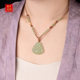 Golden Jade Love Hetian Jade Gold Leaf Jade Buddha Pendant