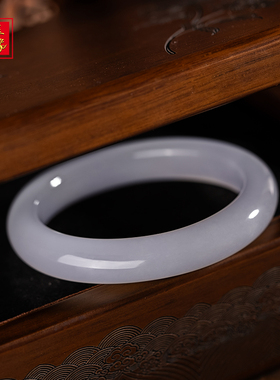 金玉良缘【冰烟紫】烟紫和田玉玉镯手镯高冰高品质正圈圆镯