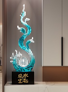 风生水起进门玄关装饰摆件轻奢高B档客厅招财电视柜酒柜壁龛装饰