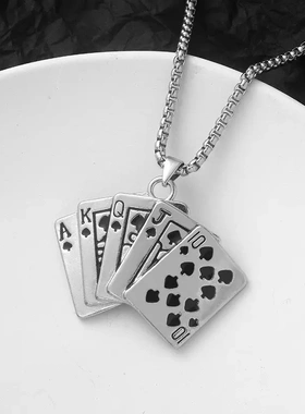 2024欧美个性街头嘻哈朋克风项链吊坠长款毛衣链潮男饰品