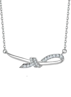 爆款欧美925纯银丝带结项链高级感小众时尚吊坠ins