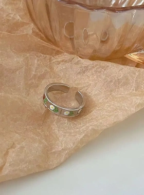 小众设计滴油花朵开口戒指女韩国法式复古个性简约百搭气质指环