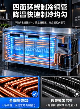 【官方推荐】闪茂纯钢后厨工作台