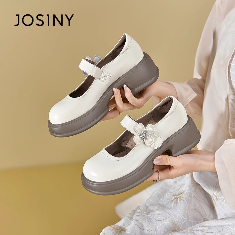 Josiny/卓诗尼断码清仓小皮鞋女款春秋配裙子甜美学院风约会单鞋 - 图1