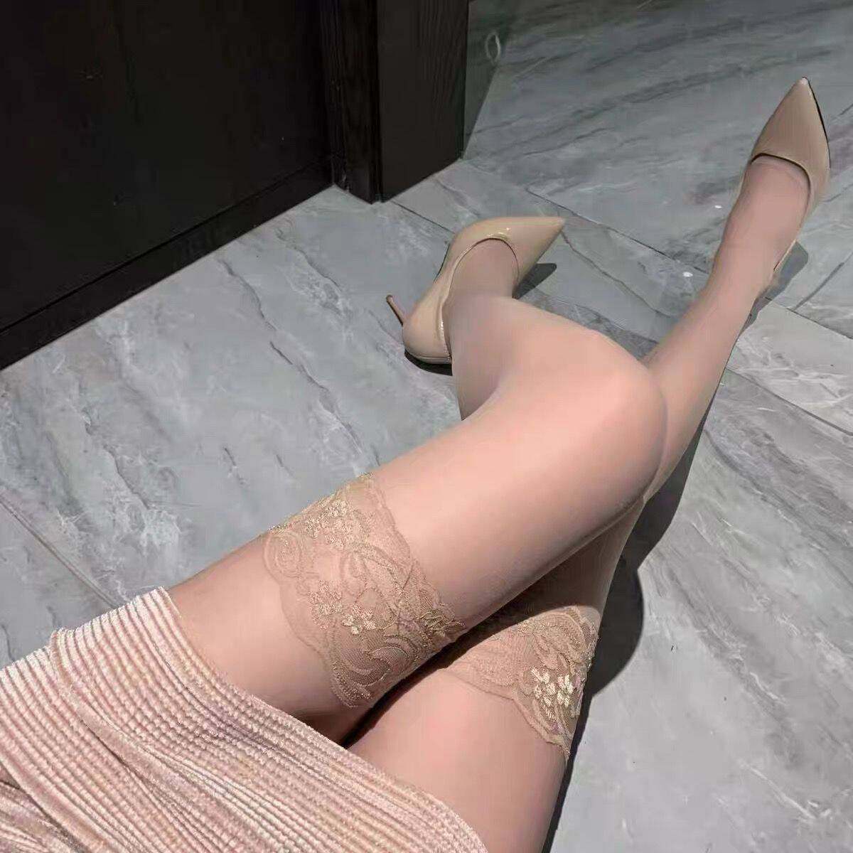 过膝黑丝超薄长筒黑丝袜女性款裸感jk高筒纯欲蕾丝花边袜防勾丝,淘宝优惠券,粉丝福利购,淘宝优惠卷