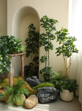 模拟石室内景观石景观室外苔藓大型假山玻璃纤维苔藓假石道具