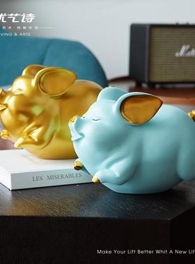 北欧风可爱金猪摆件存钱罐招财童零钱储蓄罐福建省厦门市出品