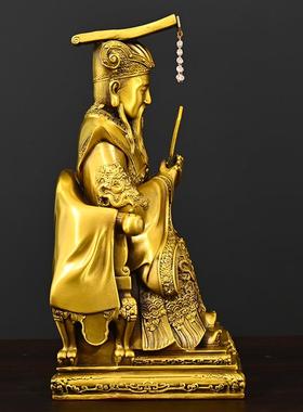 纯铜玉帝王母摆件玉皇大帝王母娘娘家用佛堂桌面佛像一套