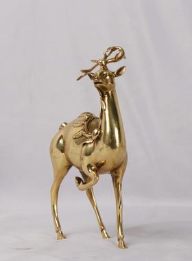 杨铜记 铜鹿 铜鹿 梅花鹿 一鹿高升 家具办公室铜鹿摆件