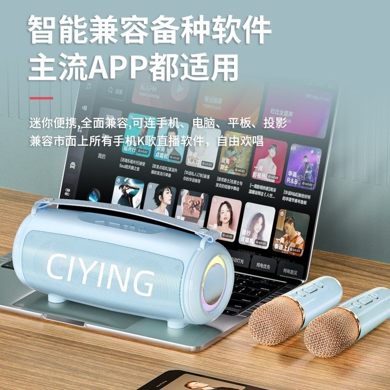 蓝牙音箱高音质家用无线k歌音响话筒麦克风户外唱歌小型家庭ktv,淘宝优惠券,粉丝福利购,淘宝优惠卷