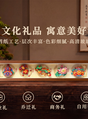 玺语福瑞满堂文创非遗剪纸装饰画