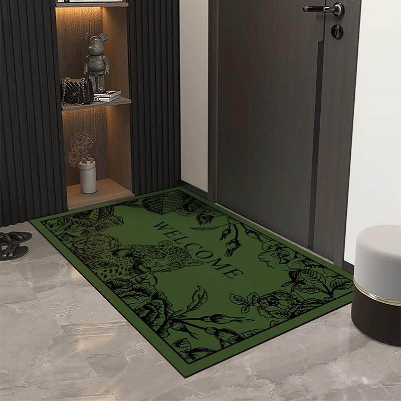 绿色入口门地垫现代简约家居入口入口地毯客厅防滑免洗皮革脚垫,淘宝优惠券,粉丝福利购,淘宝优惠卷