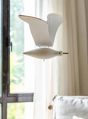 会飞的海鸥客厅阳台飘窗空中悬挂吊饰地中海艺术创意木质飞鸟挂饰