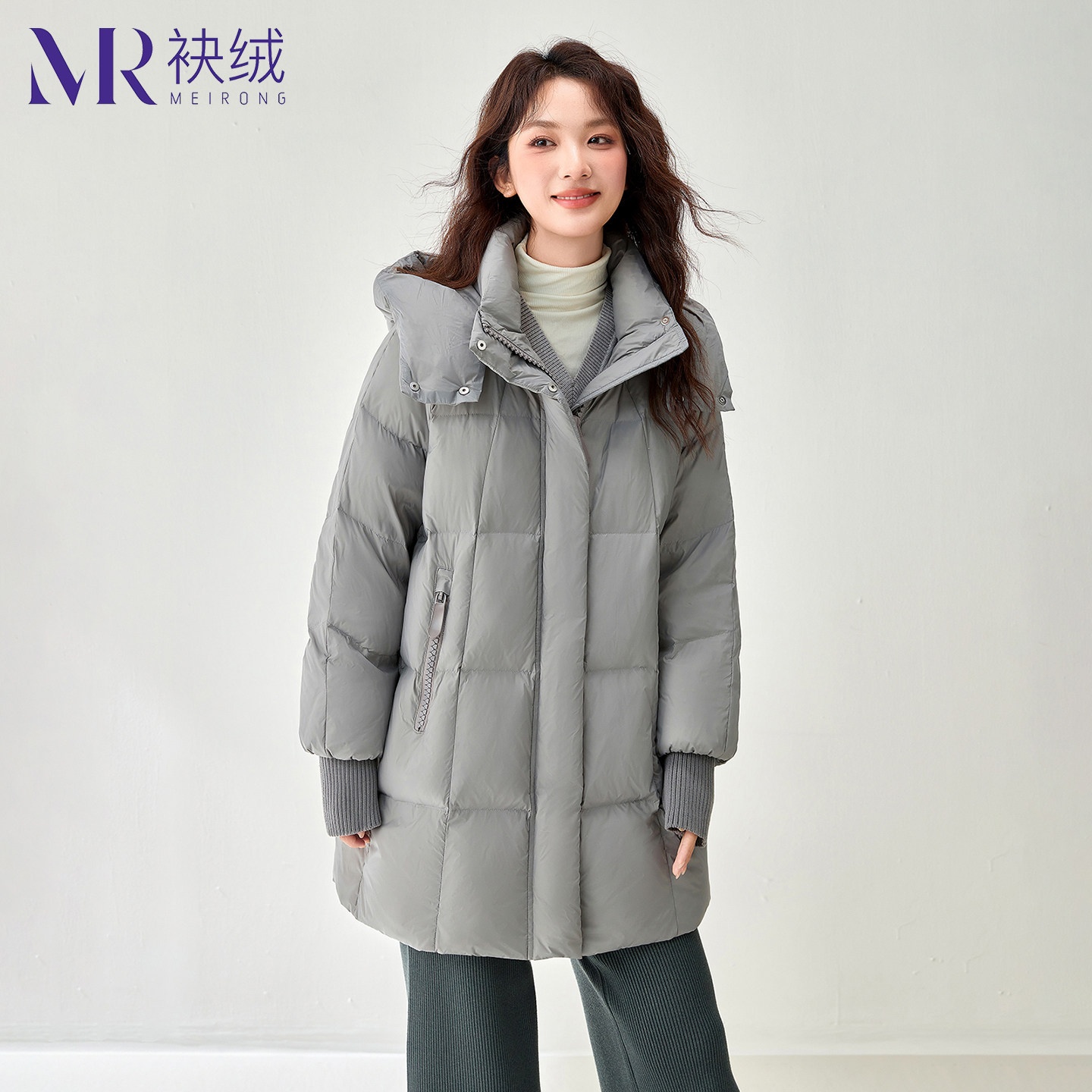 袂绒中长款羽绒服女2025新款连帽时尚宽松冬季加厚保暖鸭绒外套潮,淘宝优惠券,粉丝福利购,淘宝优惠卷