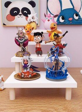 阶梯展示架桌面阶梯式置物架手办陈列作品展示台桌上实木梯形架子