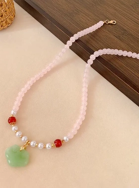 古风汉服软璎珞珍珠流苏项链古装吊坠配饰新中式气质百搭旗袍饰品