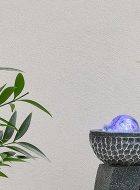 桌面简约风水球流水喷泉摆件循环水客厅办公室生财礼物工艺礼品摆