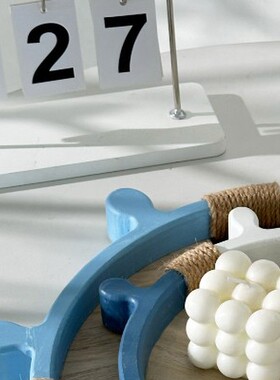 地中海木质船舵托盘储物收纳海洋风家饰ins简约居家水果茶杯盘子