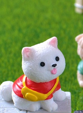 仿真可爱旺柴小狗摆件家居桌面客厅车载创意治愈系2024新款装饰品