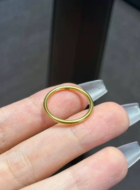 卡纯诗金店同款沙金仿真金古法百福素圈戒指女高级感食指戒送女友