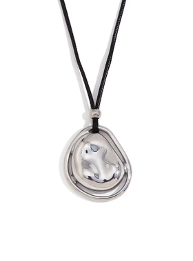 欧美小众创意气质爆款项坠不锈钢镀18k金双层陨石石头吊坠项链女